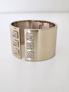 Victoria's Secret Gold Rhinestone Spike Cuff Bracelet I Statement Glam